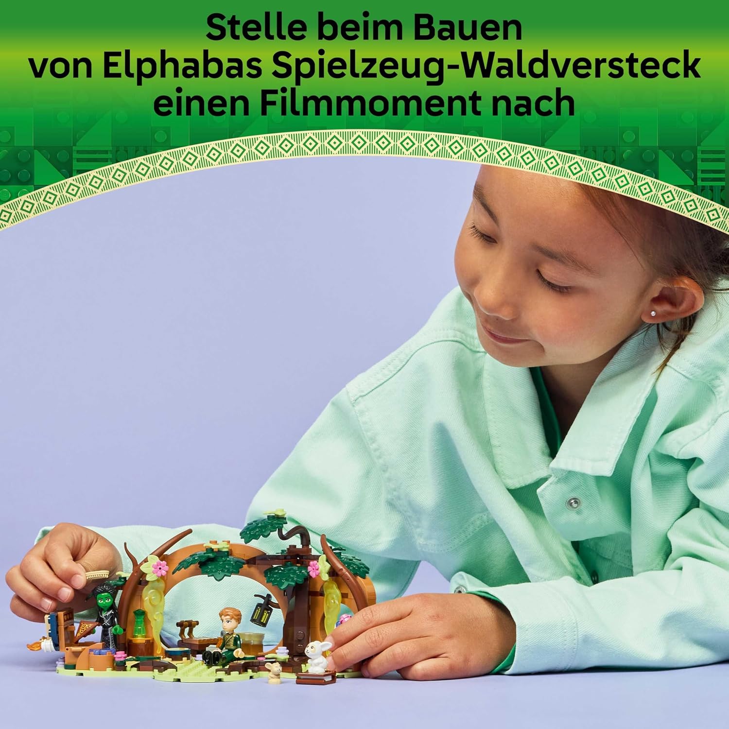 Detalle de LEGO Wicked 75687: Elphabas Versteck – Wald-Bauset mit 2 Minifiguren und Tierfiguren