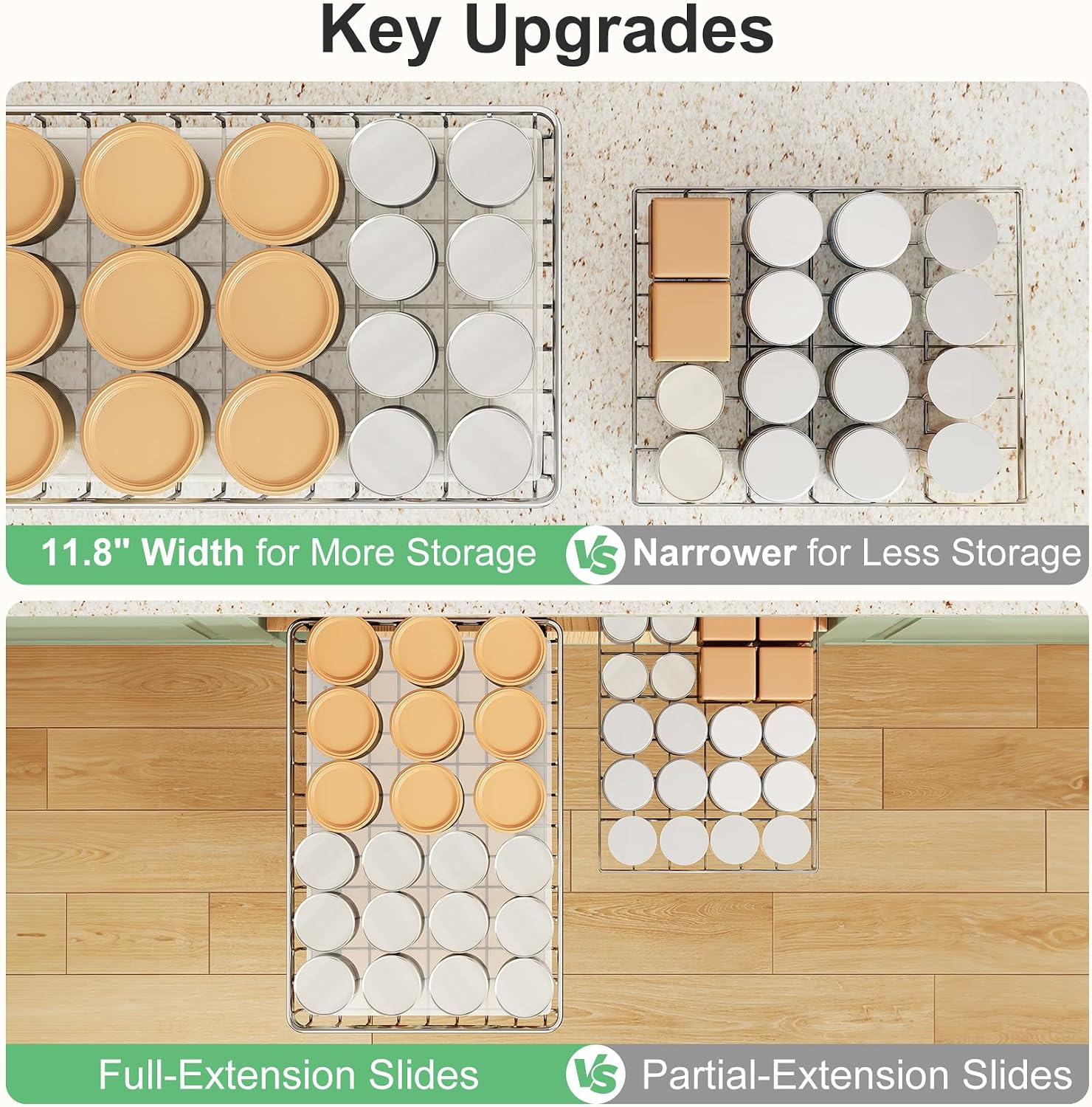 Detalle 2 de Pull-Out Cabinet Organizer, Stainless Steel