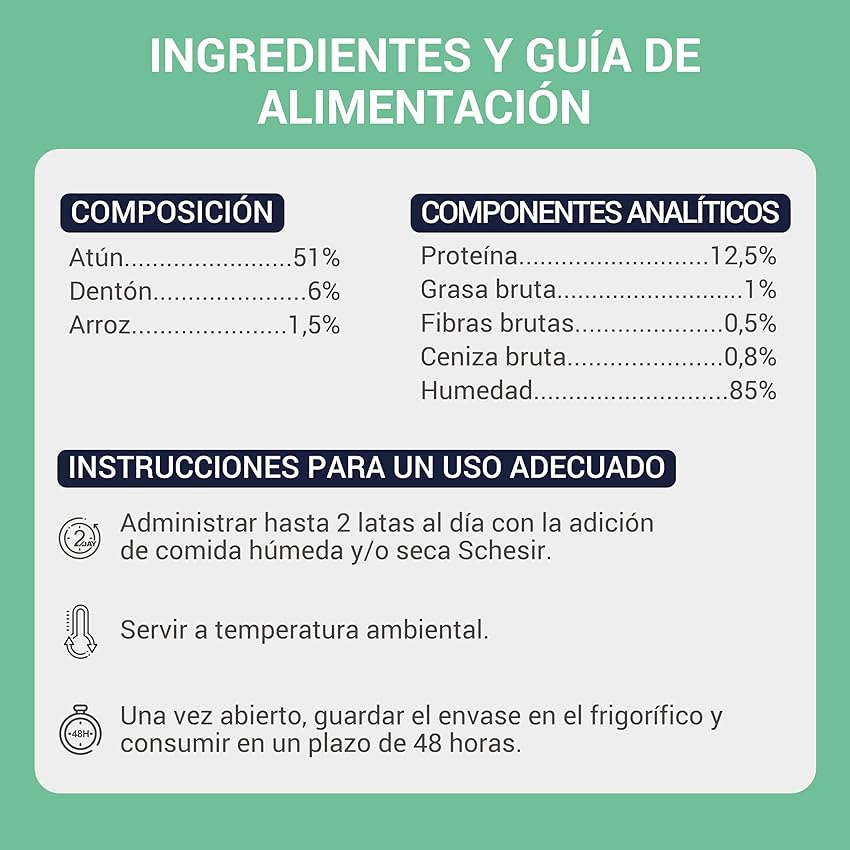 Detalle 1 de Schesir Filetes de Atún y Merluza 12×70 g 🐱