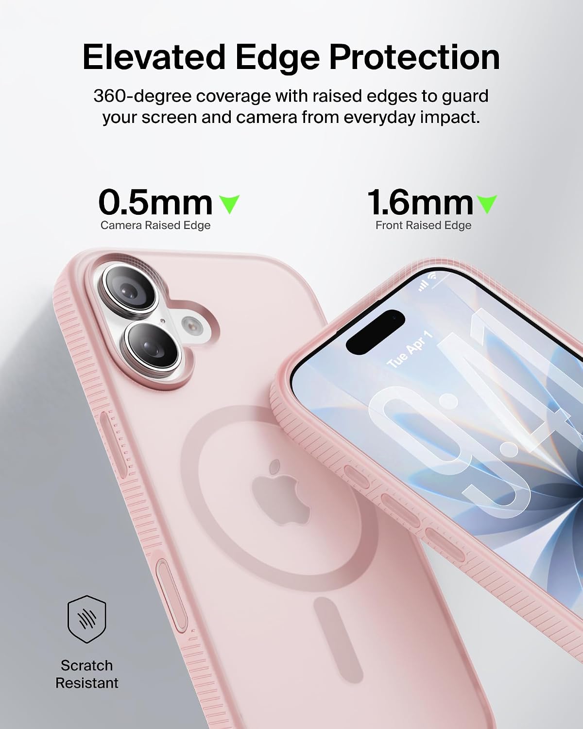 Detalle de Belkin SheerForce Grip MagSafe Case for iPhone 17 – Slim, Transparent Pink with Anti-Slip Edges