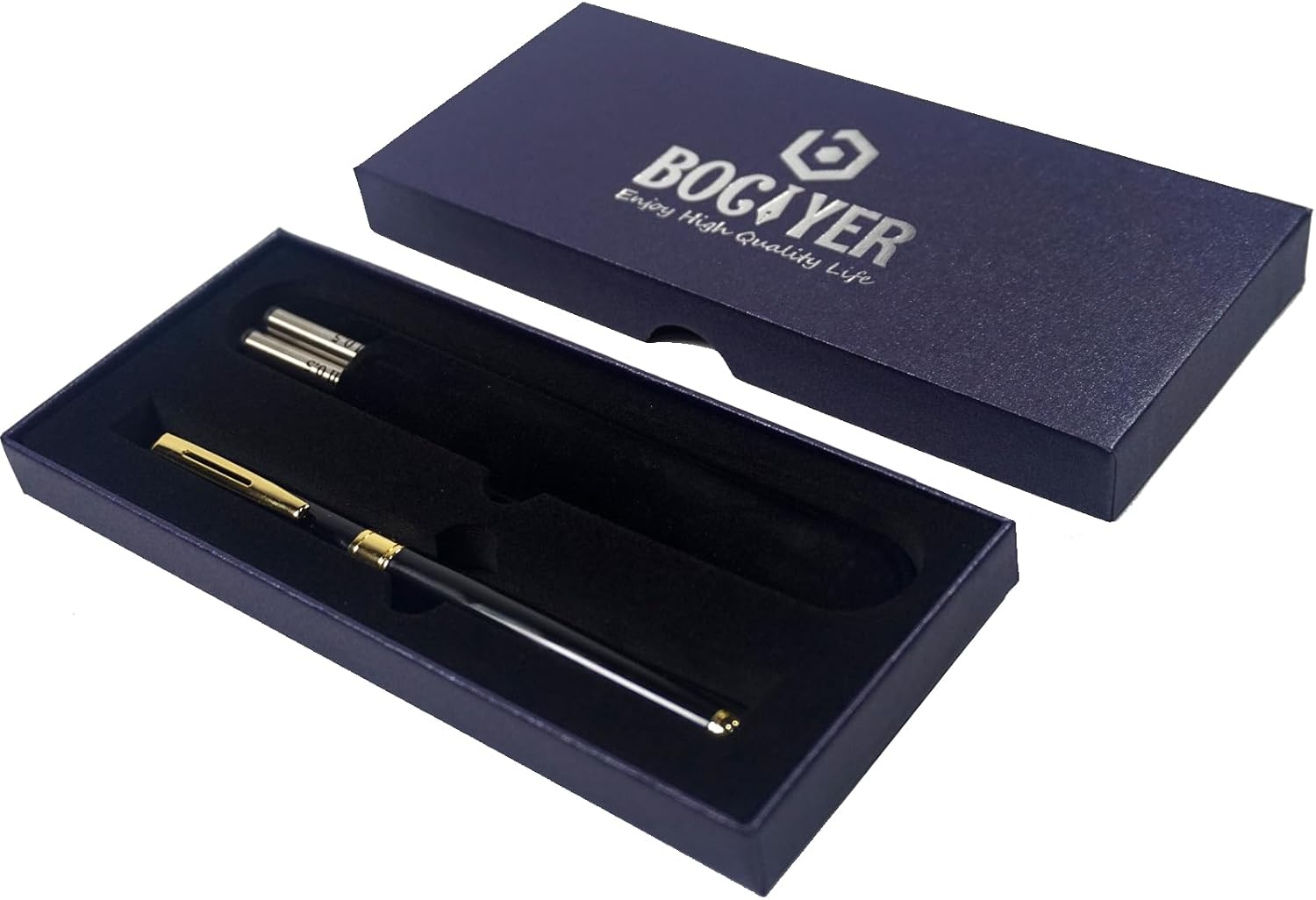 Thumbnail 2 de BOCIYER Liquid Ink Rollerball Pen – Black 0.5mm, Deluxe Gift Set with Refills and Case