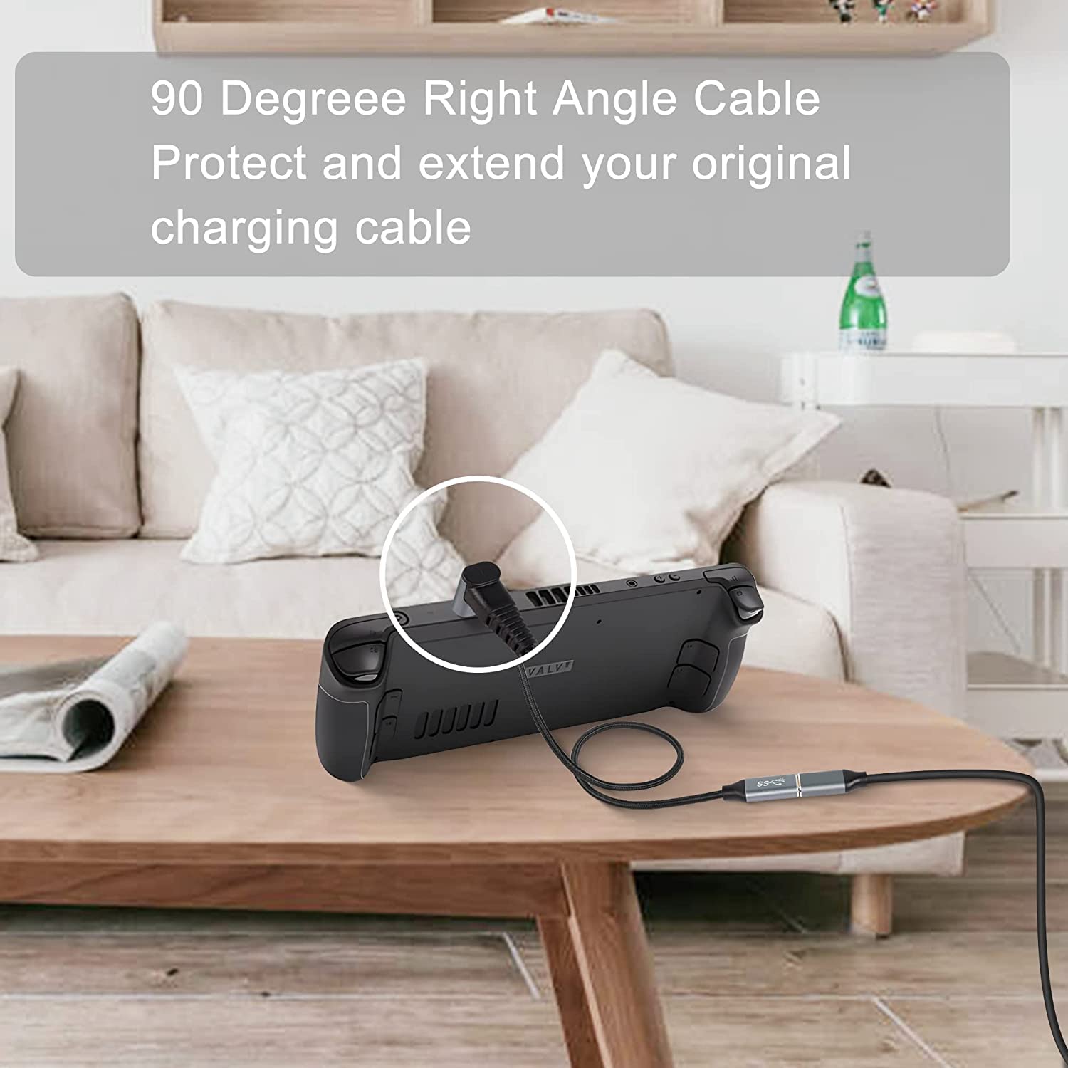 Thumbnail 2 de GELRHONR USB C Extension Cable 100W Type-C 90° Fast Charge, 10 Gbps Data, 4K@60Hz Support