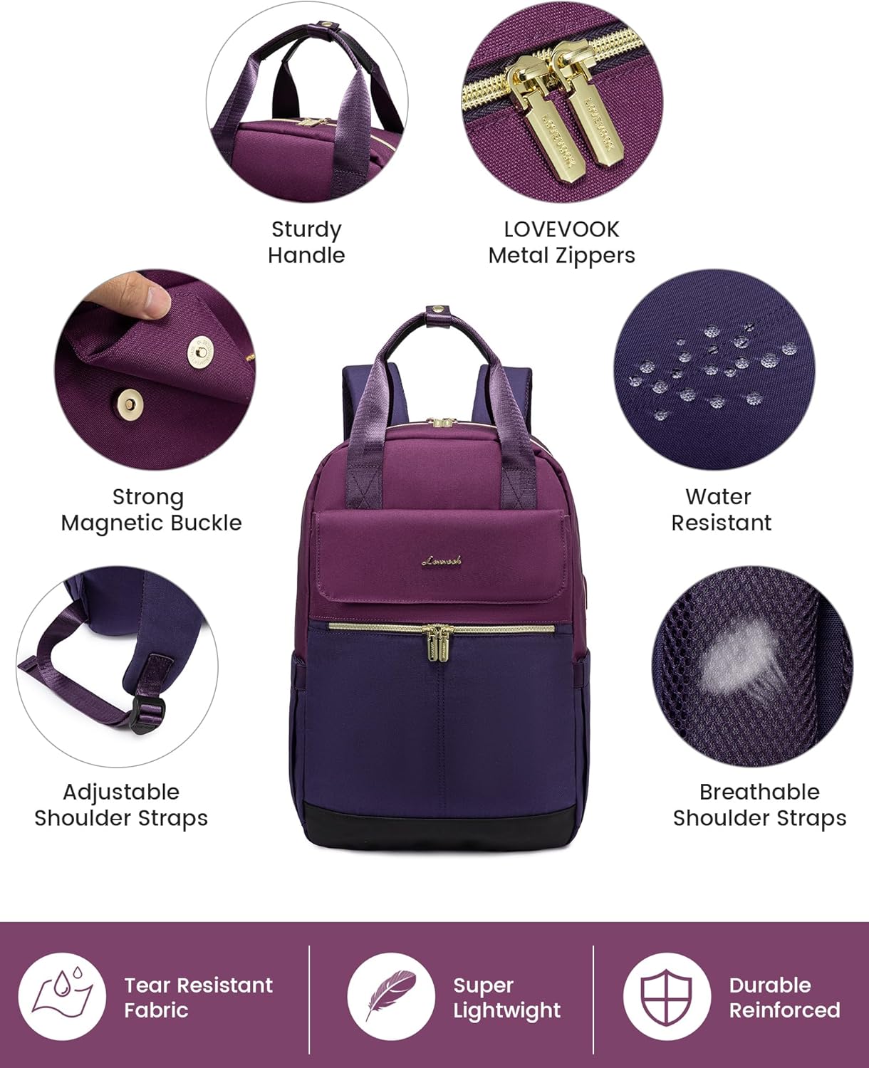 Thumbnail 3 de LOVEVOOK laptop backpack 15.6 inch