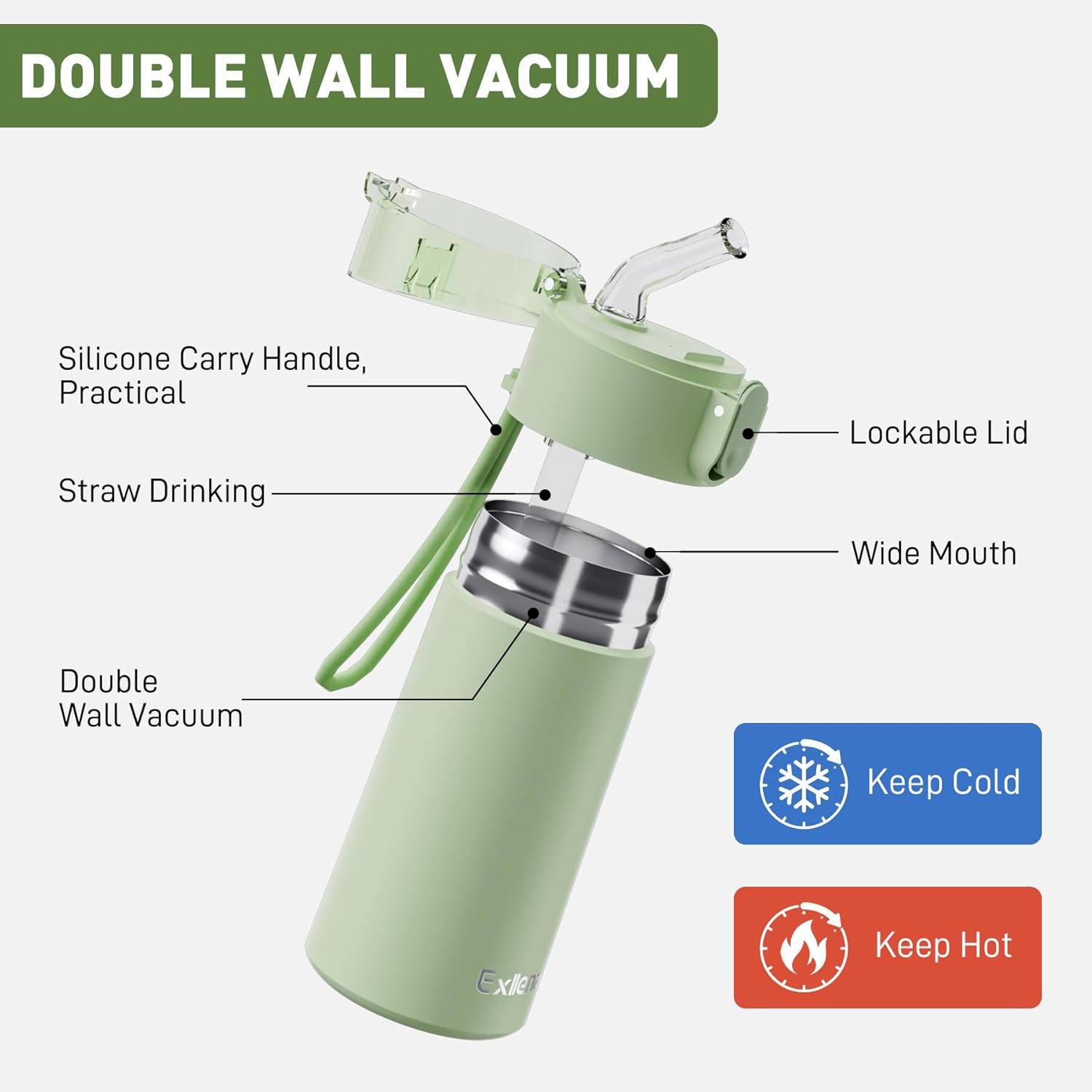 Thumbnail 2 de Exllena Small Water Bottle 150ml Mint