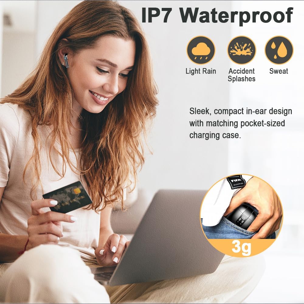 Thumbnail 4 de Cuffie Bluetooth 5.4 wireless In-Ear con microfono ENC, 56 ore e IP7 impermeabile