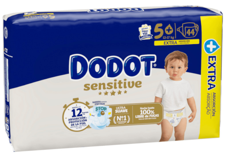 Detalle 2 de Dodot Sensitive Extra-Jumbo Pack T5+ (12-17 Kg) 44 uds