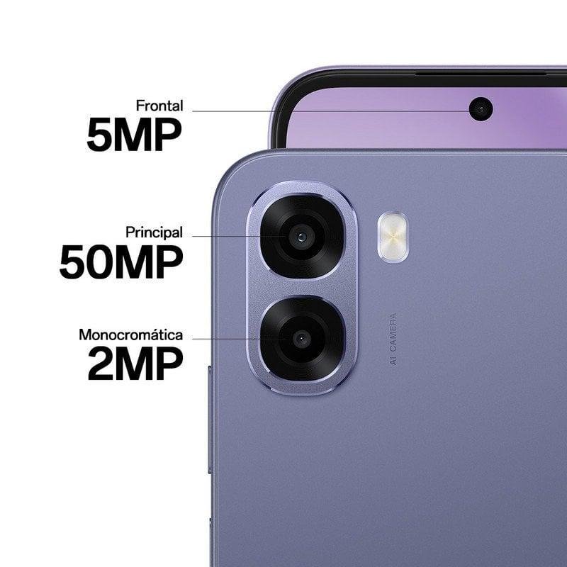 Detalle 2 de OPPO A6x 5G 6GB 256GB 6.75" Violet Purple: autonomía y 5G para uso intensivo