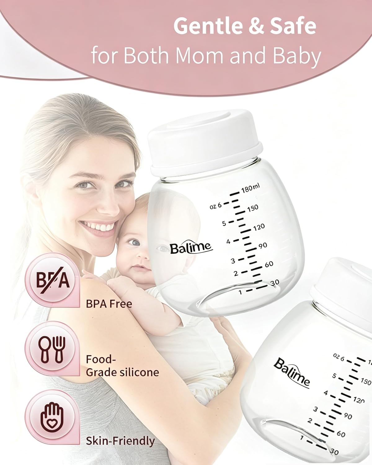Thumbnail 4 de BALIME 6oz Breast Milk Storage Bottles 4-Pack
