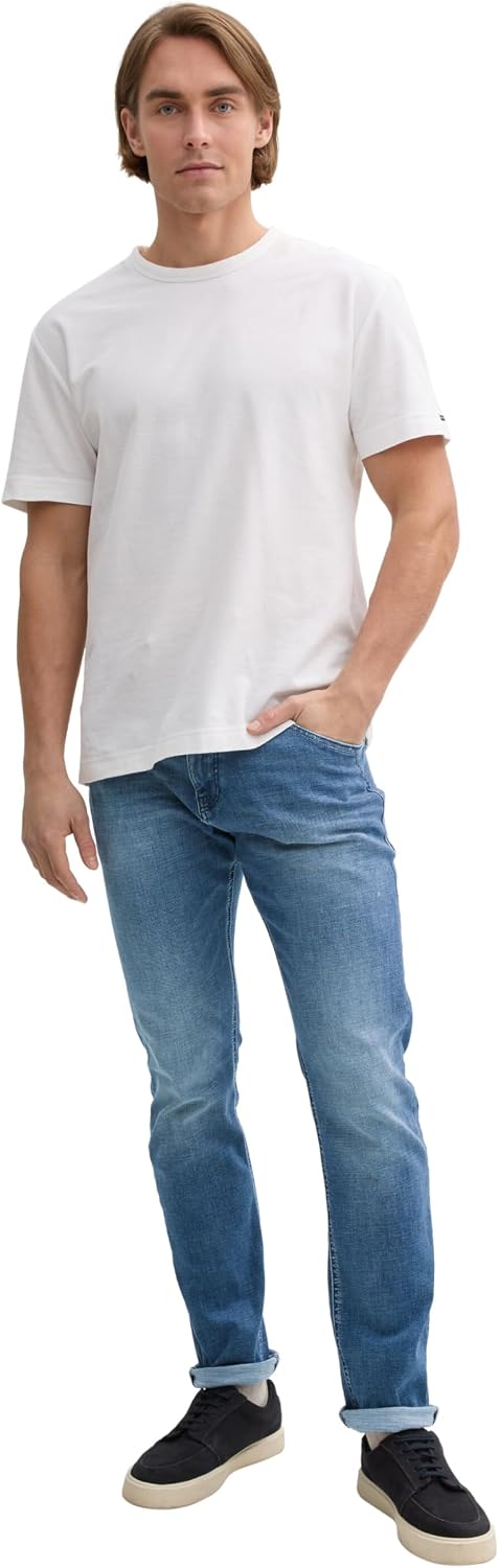 Detalle de TOM TAILOR Herren Marvin Straight Jeans mit Stretch (Five-Pocket, Coolmax)