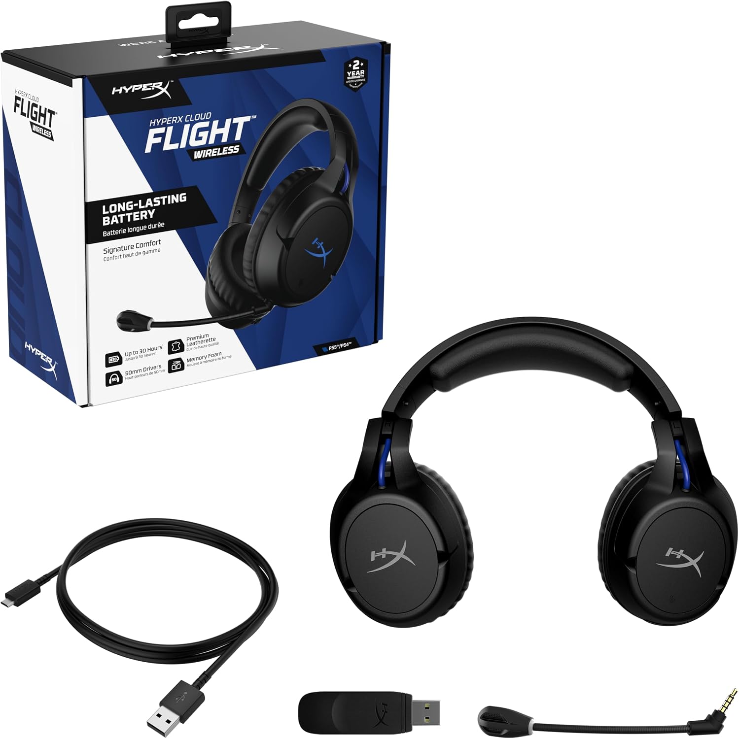 Thumbnail 6 de HyperX Cloud Flight 4P5H6AA Wireless Gaming Headset for PS5 and PS4