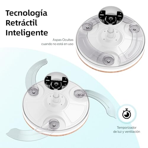 Thumbnail 3 de LEDUNI ventilador con luz LED 72W, 7590 lúmenes y mando a distancia (6 velocidades, aspas retráctiles, CCT 3000K/4000K/6000K)