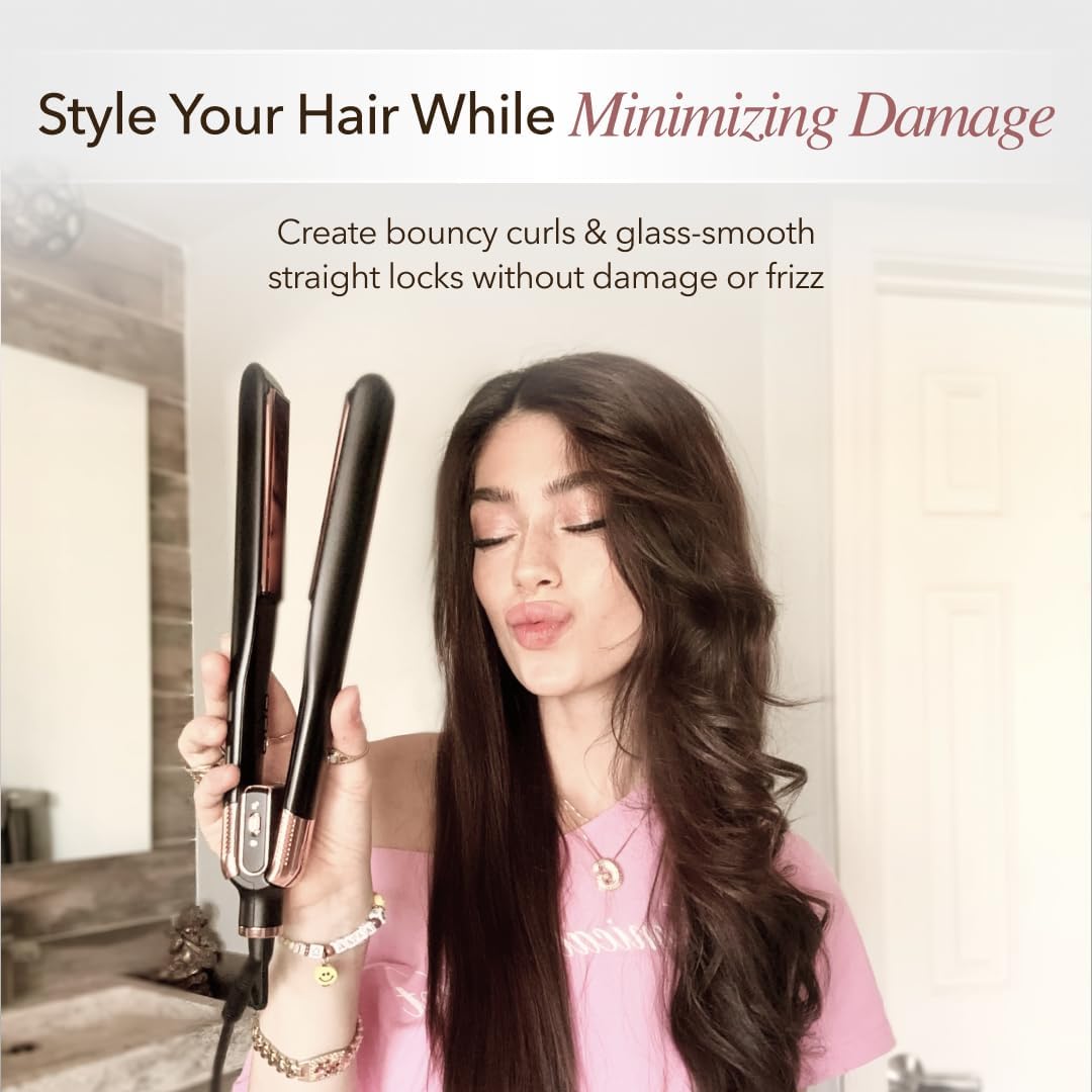 Thumbnail 1 de SRILabs StyleQ Flat Iron Hair Straightener Styler with GraphFlow Tech, Infrared Light Therapy, Negative Ions