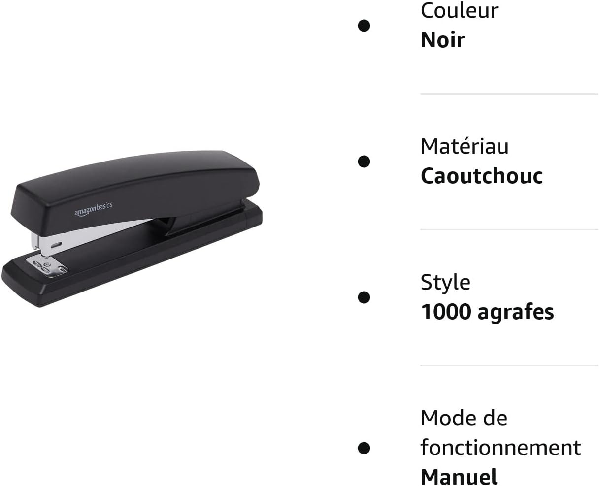 Thumbnail 6 de Amazon Basics - Cucitrice con 1000 Punti Metallici, 25 Fogli, Base in Gomma Antiscivolo, Nero
