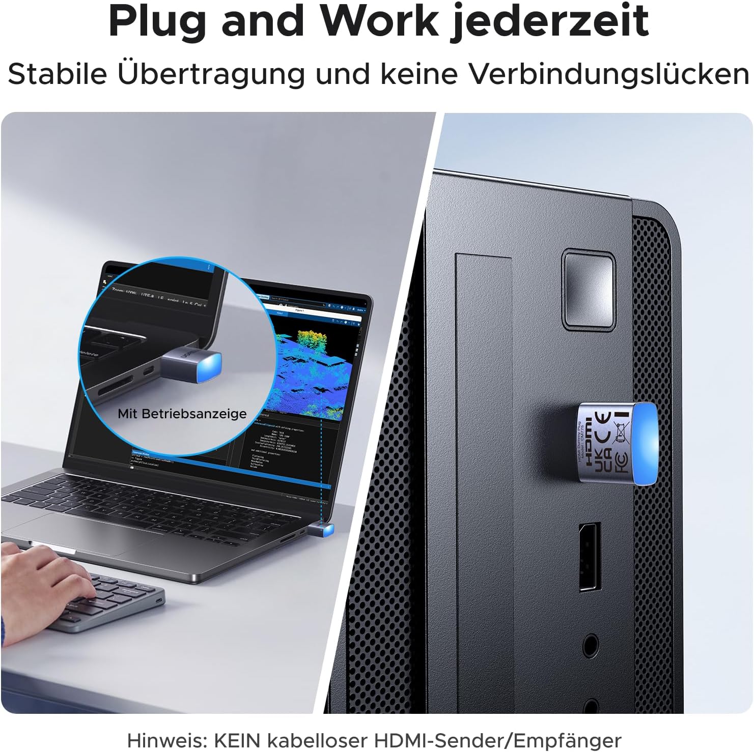 Detalle de UGREEN HDMI Dummy Plug mit 4K@60 Hz