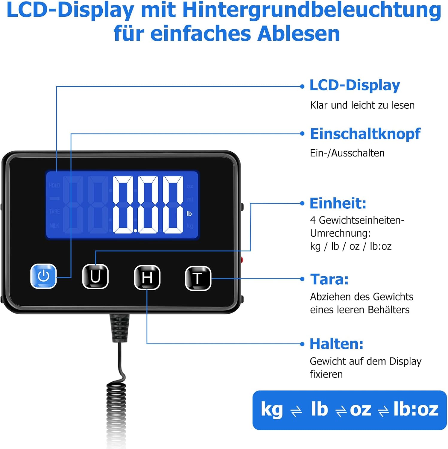 Thumbnail 2 de KUAIVO Paketwaage 200 kg Präzisionswaage ⚖️