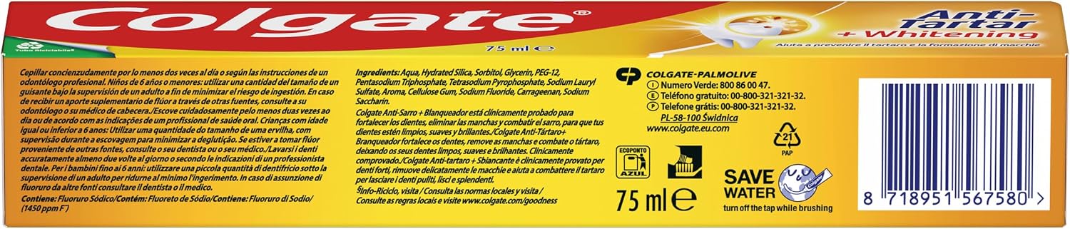 Detalle de Colgate Antisarro Pasta de Dientes 🦷 Pack 12x75ml