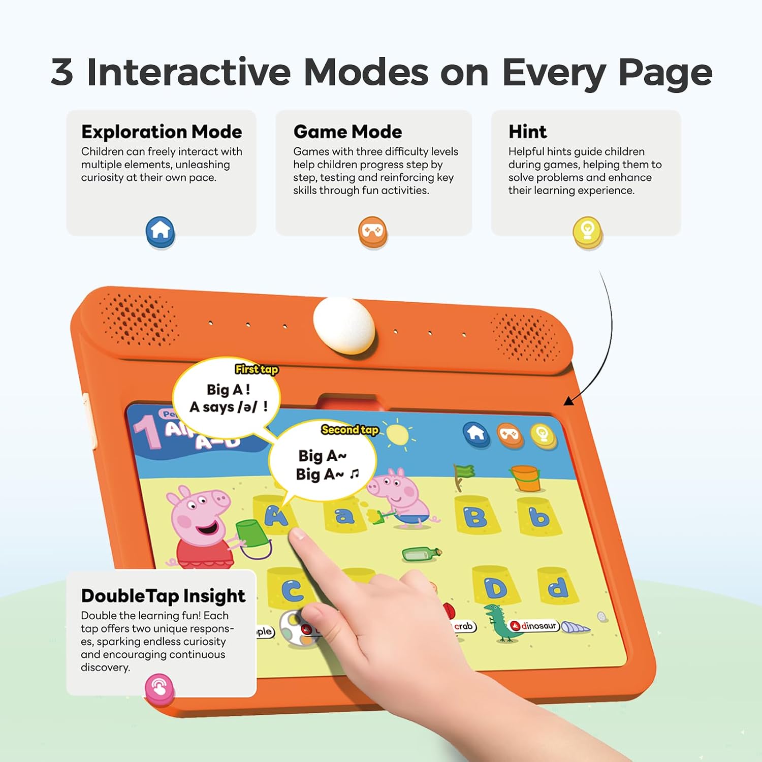 Detalle de Think Academy Learning Pad – Screen-Free Tablet with Flash Cards for Alphabet, Numbers, Early Math, Logic, Nature & Daily Life (Ages 3–5)