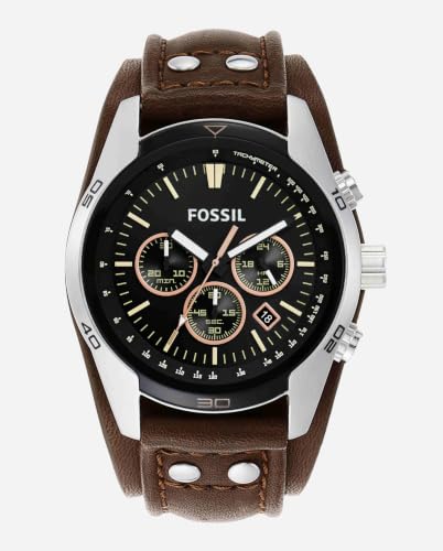 Thumbnail 8 de FOSSIL Coachman Men's Quartz Watch CH2891 with Black Dial and Brown Leather Cuff