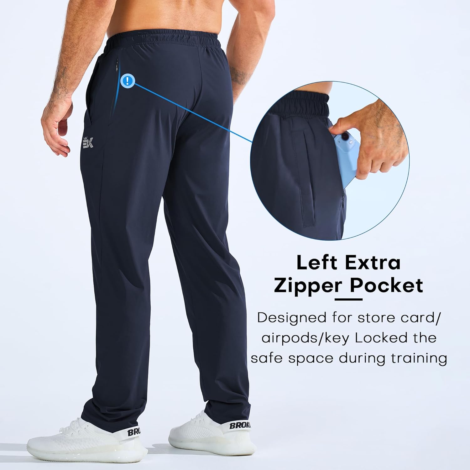 Thumbnail 4 de Brokig Men’s Gym Tracksuit Bottoms (Cooling Joggers) – Drylite stretch running and golf trousers