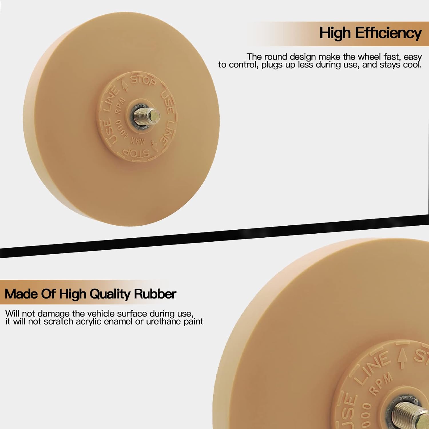 Detalle de Tucana Rubber Eraser Wheel — 4-inch Decal and Adhesive Removal Tool (Pair) with Drill Adapter