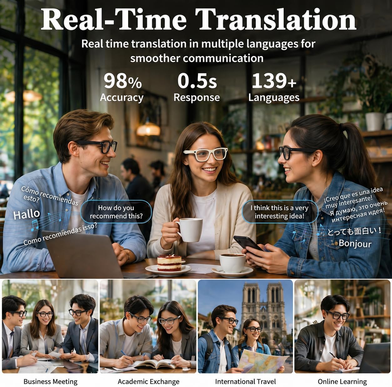Detalle de Smart Glasses with 8MP Camera