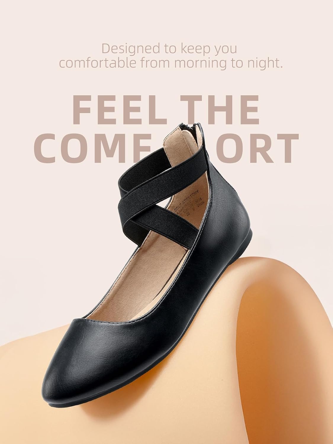 Detalle 2 de DREAM PAIRS Women's Comfortable Fashion Elastic Ankle Straps Flats Shoes
