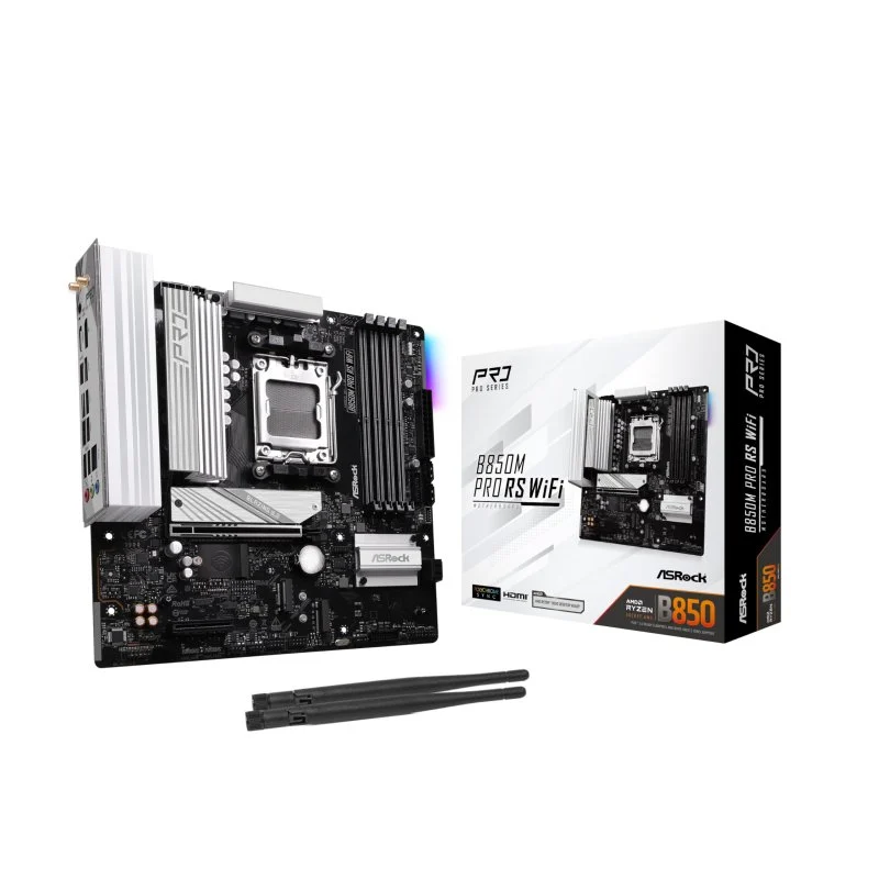 Detalle de ASRock B850M AM5 Pro Race Sport WiFi: Placa base Micro ATX para Ryzen PCIe 5.0 y DDR5