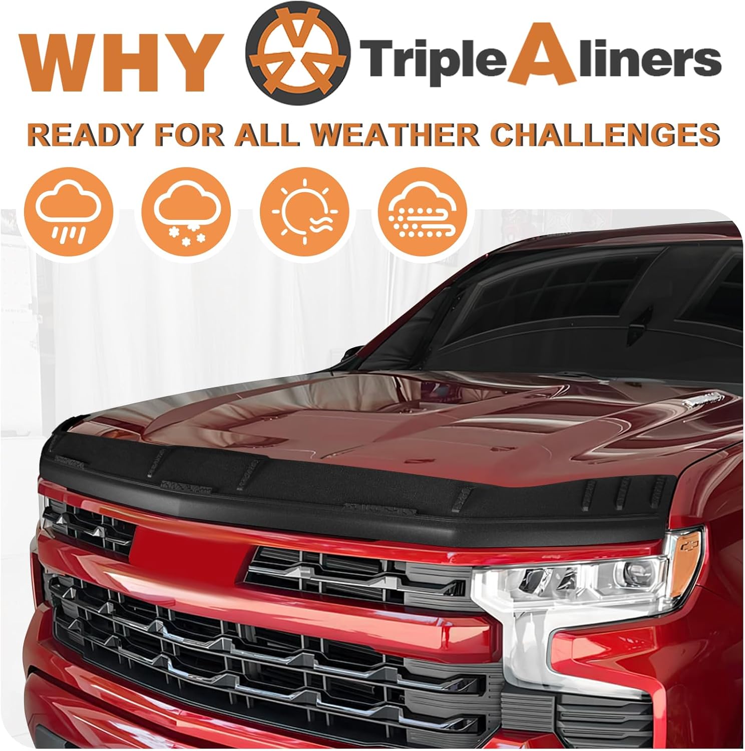 Thumbnail 5 de TripleAliners TPE Hood Deflector Protector for 2019-2025/2026 Chevy Silverado 1500 (Excludes ZR2 & Trail Boss trims)