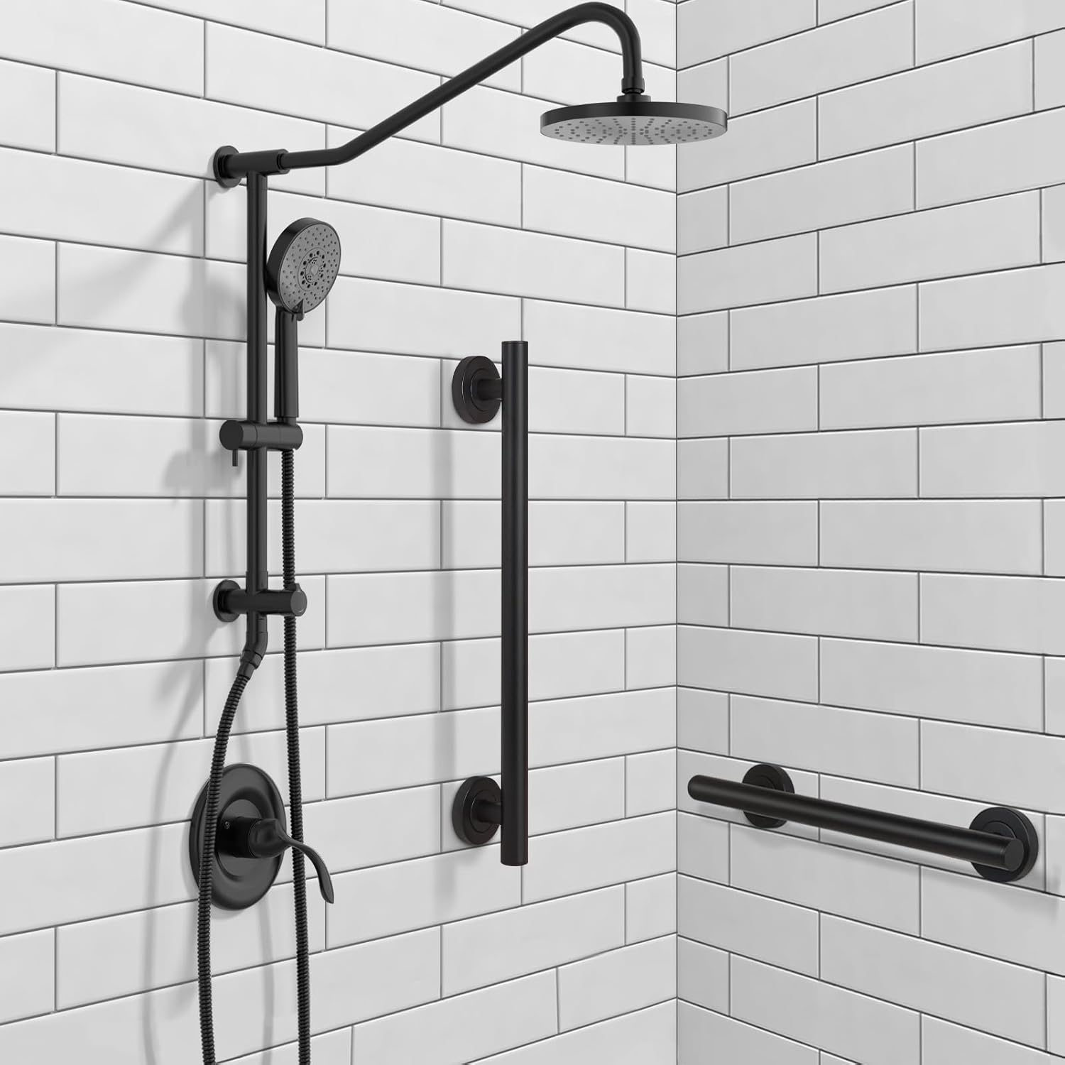 Thumbnail 6 de Lava Odoro Shower Grab Bar Set (Matte Black, 3-Pack: 18", 24", 36")