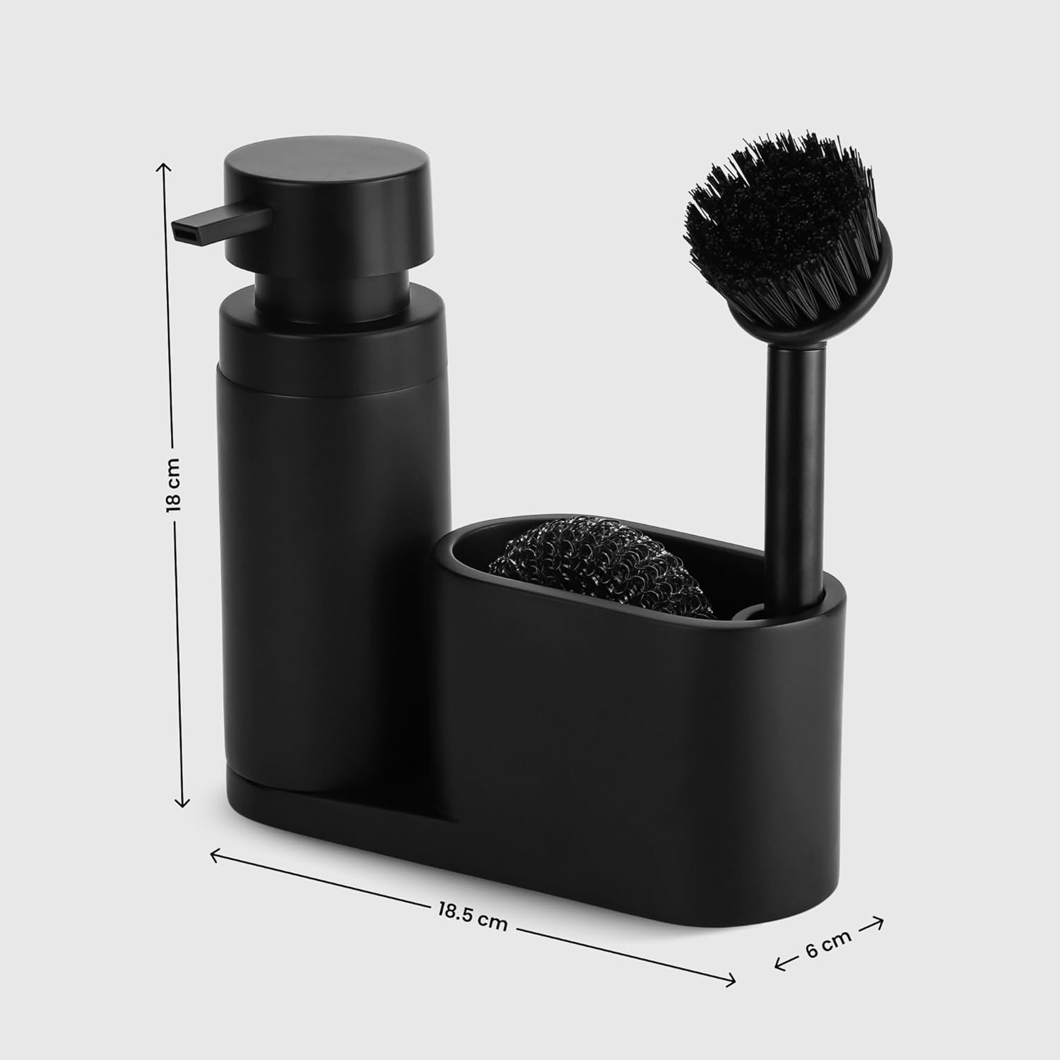 Thumbnail 6 de Black Sweden Home distributeur de savon avec porte-éponge et brosse pour évier de cuisine