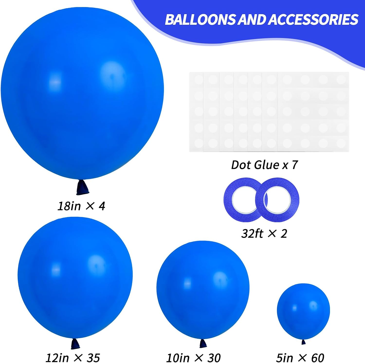 Detalle 2 de Rubfac Dark Blue Balloon Pack 129 pcs ๐