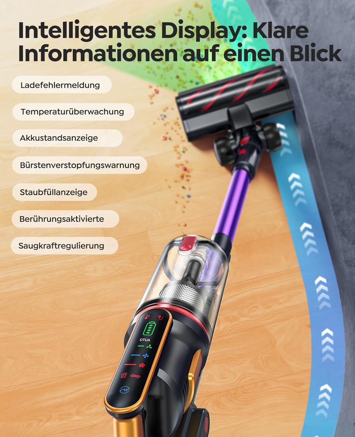 Thumbnail 6 de Fieety Akku-Staubsauger mit 600 W, 50 kPa und 65 Min Laufzeit inkl. Tierpflegebürste & Zubehör
