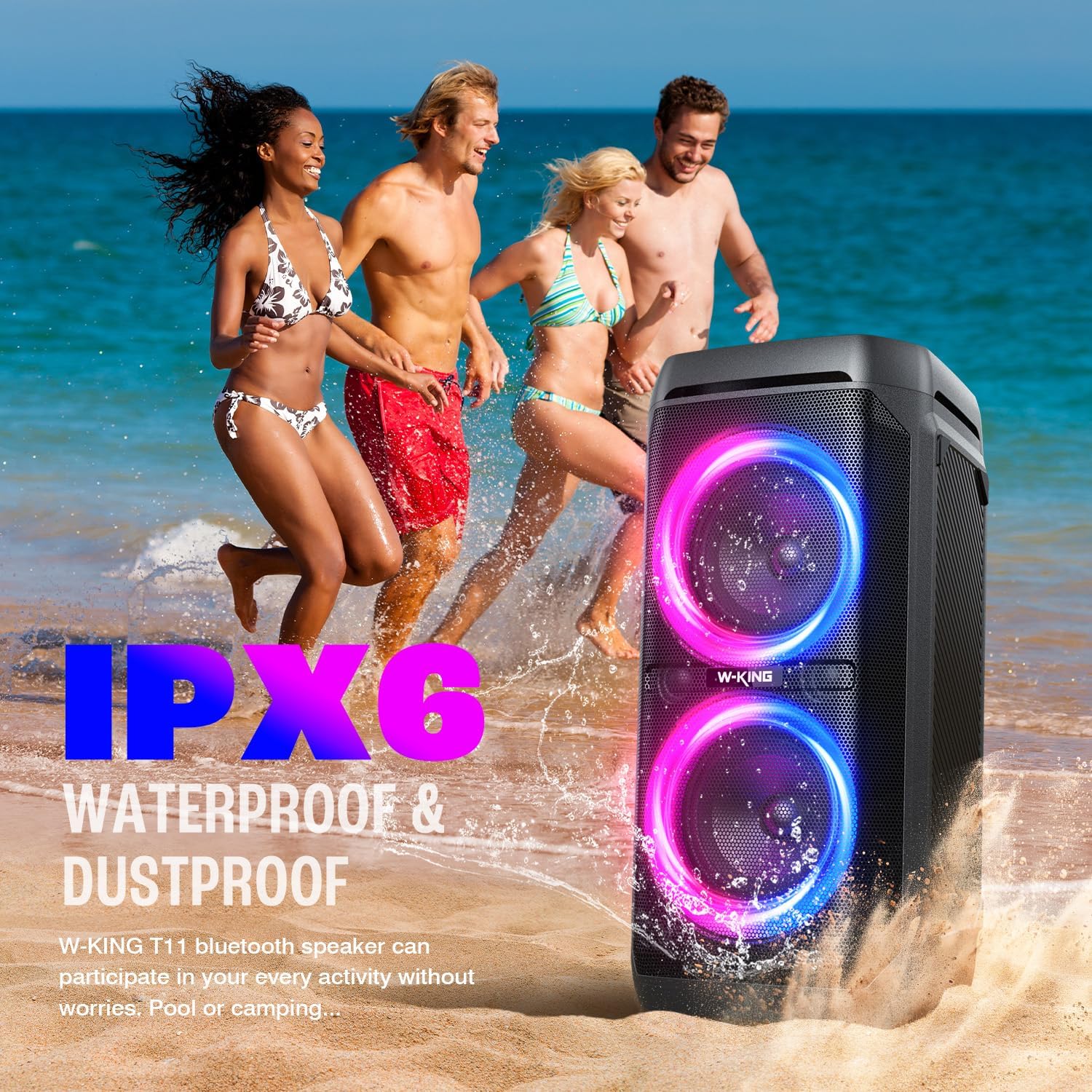Detalle 2 de W-KING 240W Bluetooth Lautsprecher — 115 dB Bass 🔊