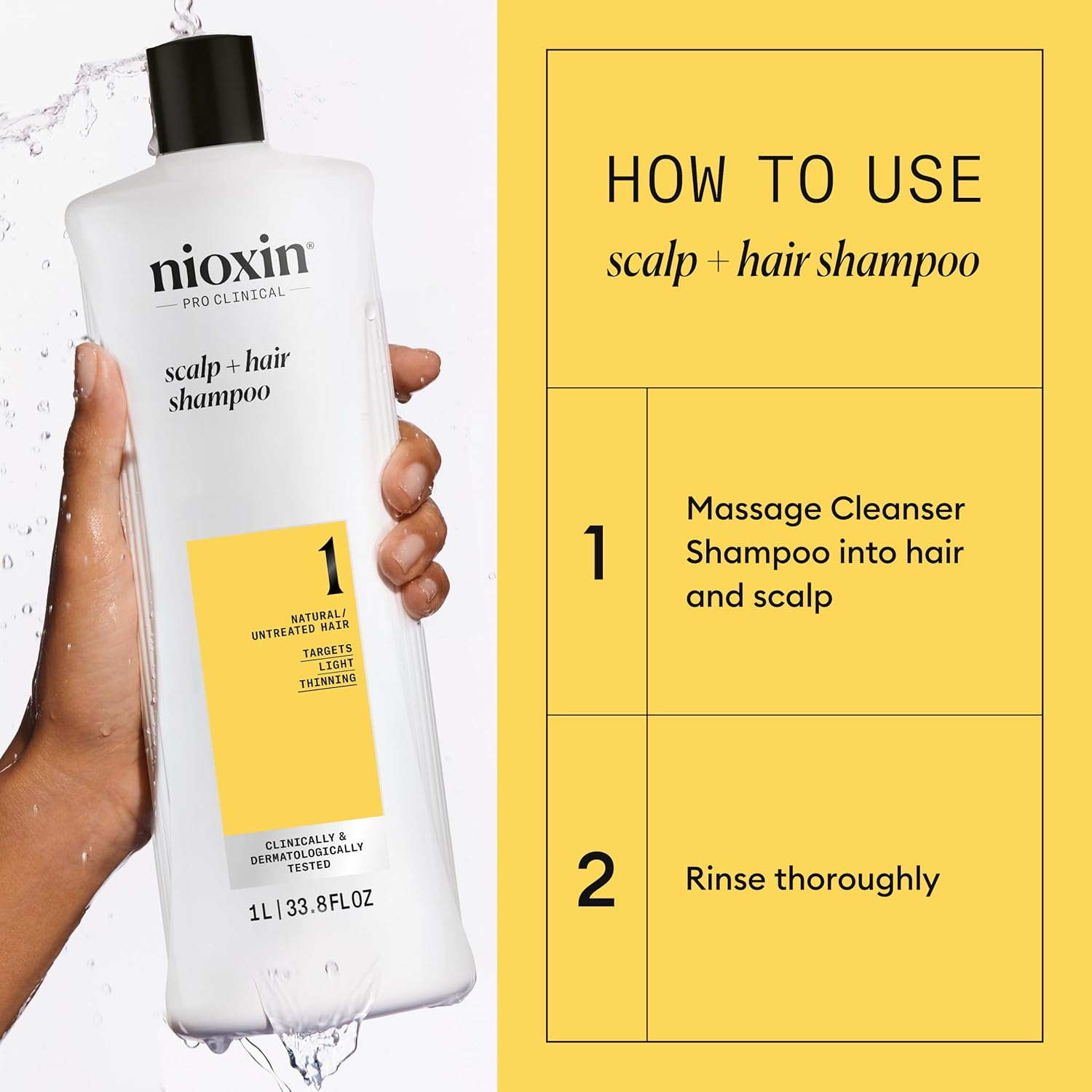 Thumbnail 3 de Nioxin System 1 Hair Thickening System (Shampoo, Conditioner & Serum) for natural hair with light thinning