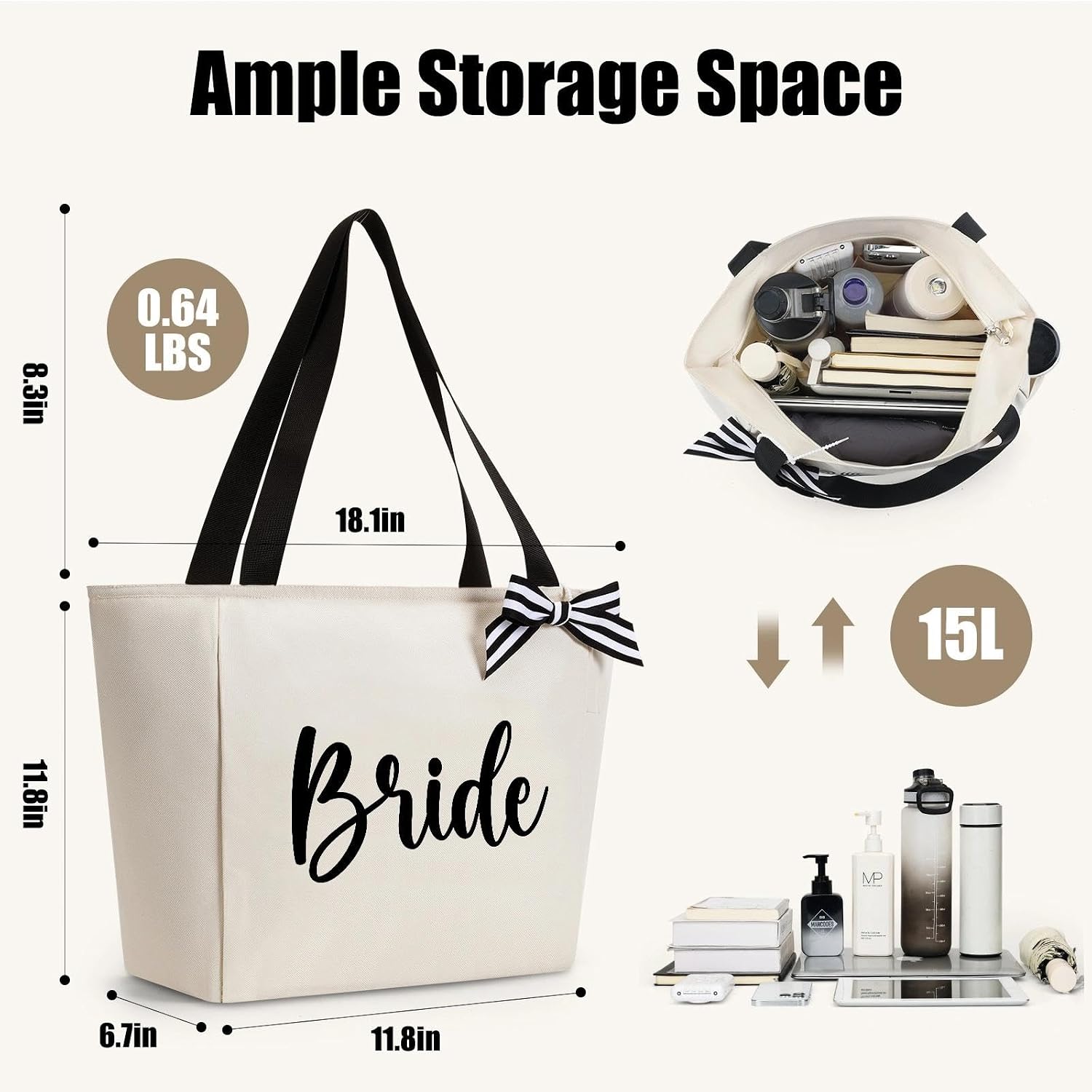 Detalle de Vavabox Handtasche Damen A-Z Reißverschluss Schultertasche – stilvolles Geschenk für Braut, Brautjungfern und Alltag