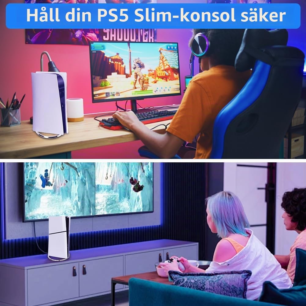 Thumbnail 6 de AYESY vertikalt PS5-stativ för PS5, Slim och Pro i vit metall och ABS