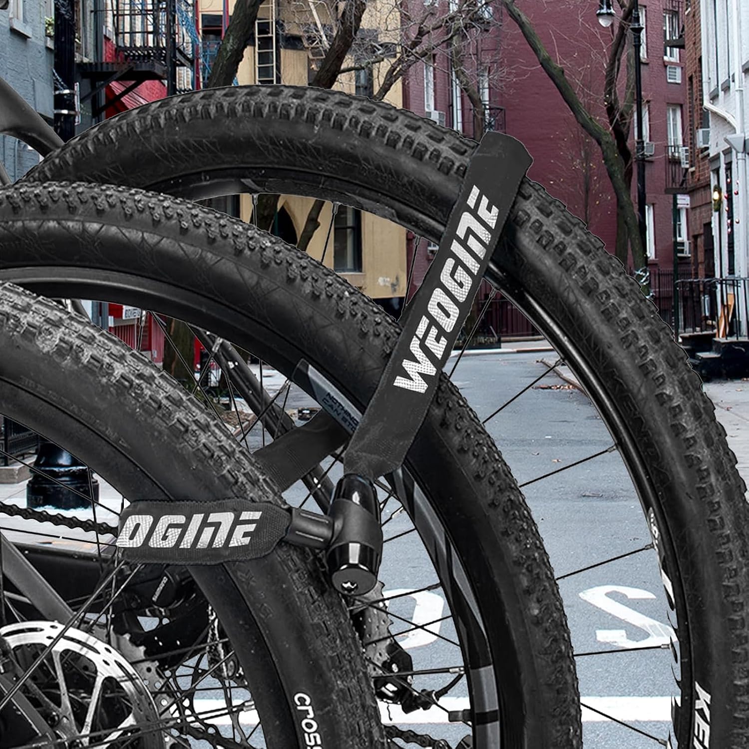 Thumbnail 6 de Weogine WCS-black4-1 Bike Chain Lock, 2.72 ft, 4mm Chain, 3 Keys
