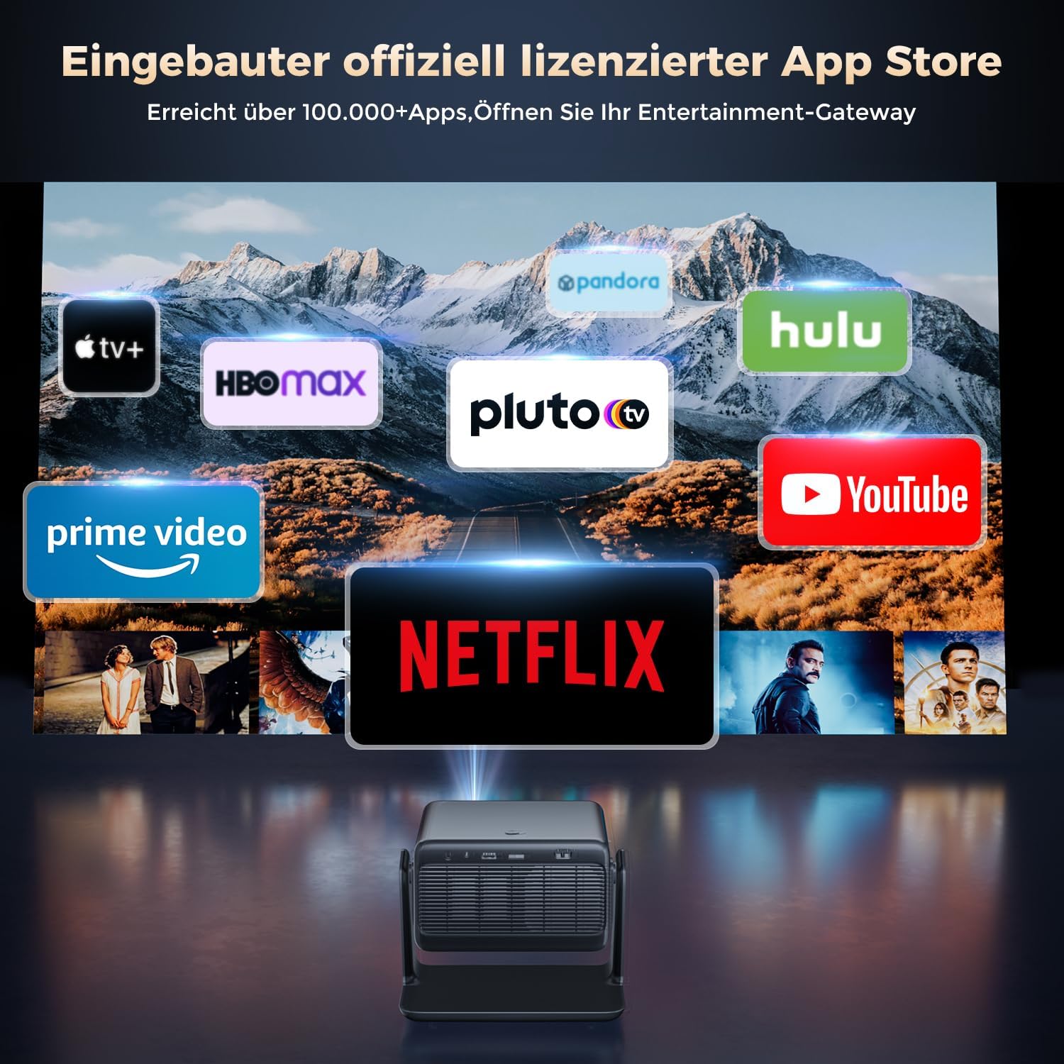 Detalle de AMEELA 30000 Lumen Beamer – 1080p WLAN/Bluetooth, Dolby Audio, Netflix-Kompatibilität