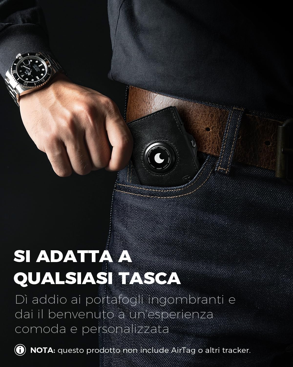 Detalle de LORZOR Portafoglio Airtag Slim 9,6 x 6,5 cm