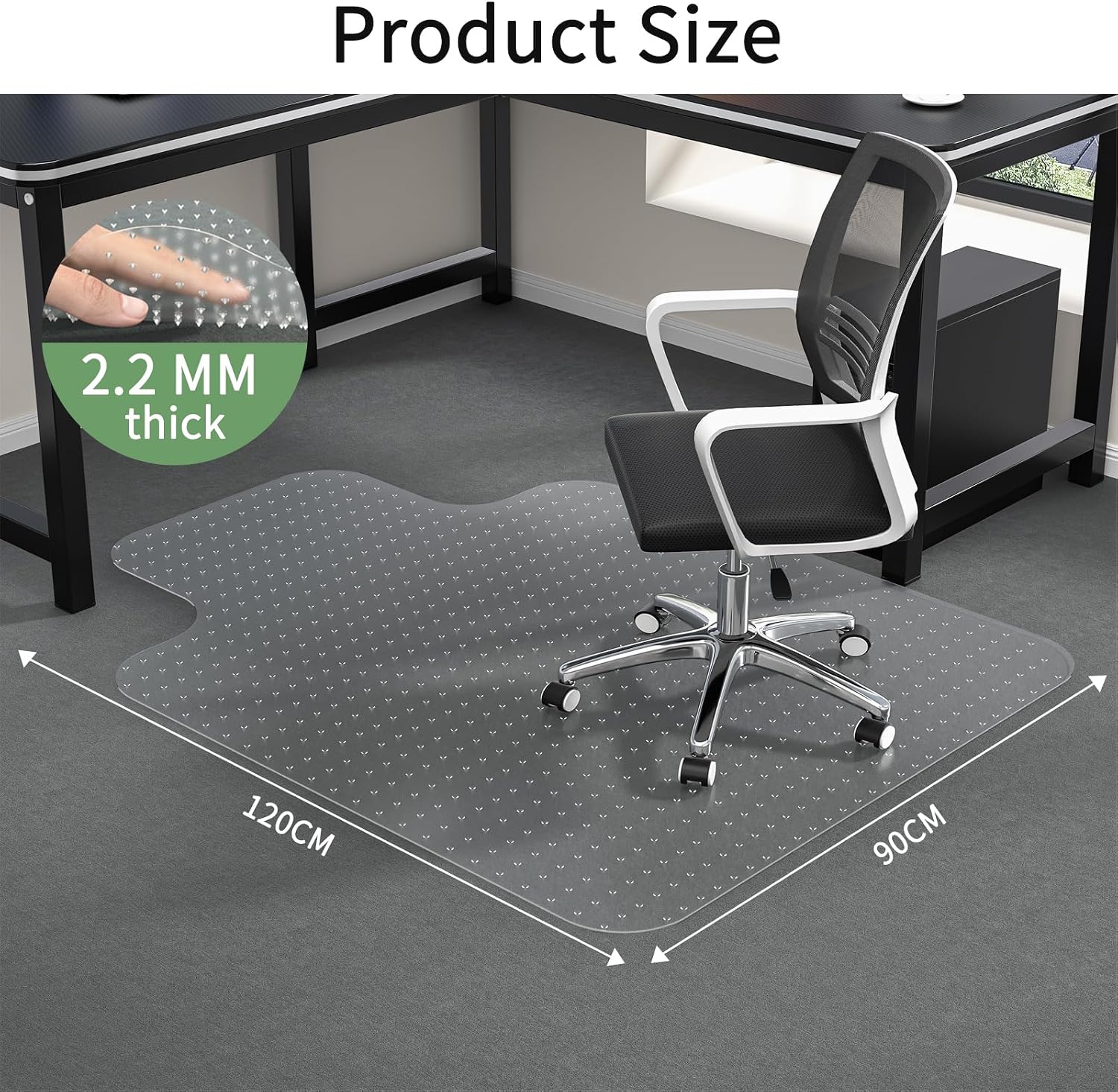 Thumbnail 1 de WASJOYE Office Chair Mat 90x120 cm