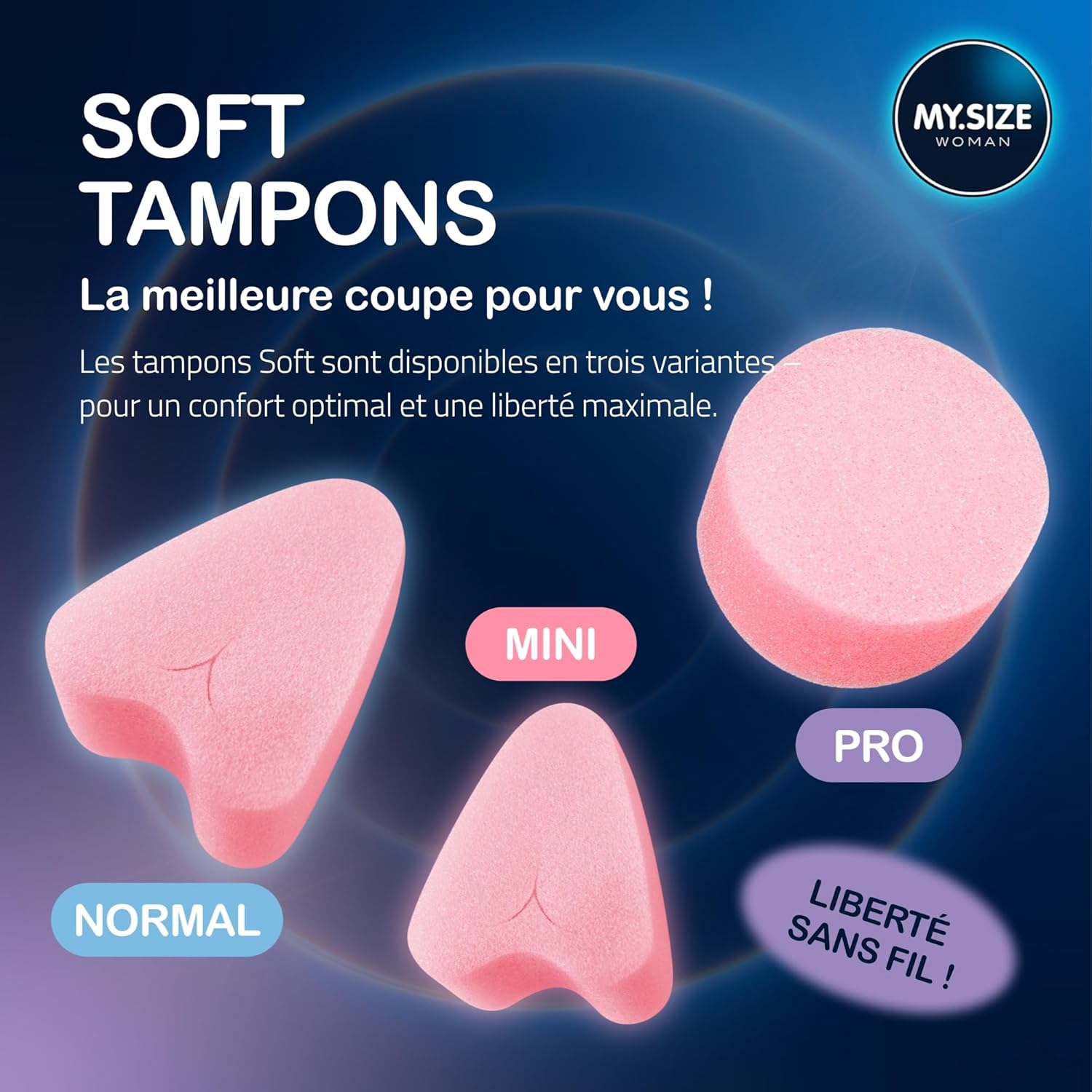 Thumbnail 6 de MY.SIZE Soft Tampons PRO sans ficelle – 20 pièces, confort pour le sport, l’amour et le spa