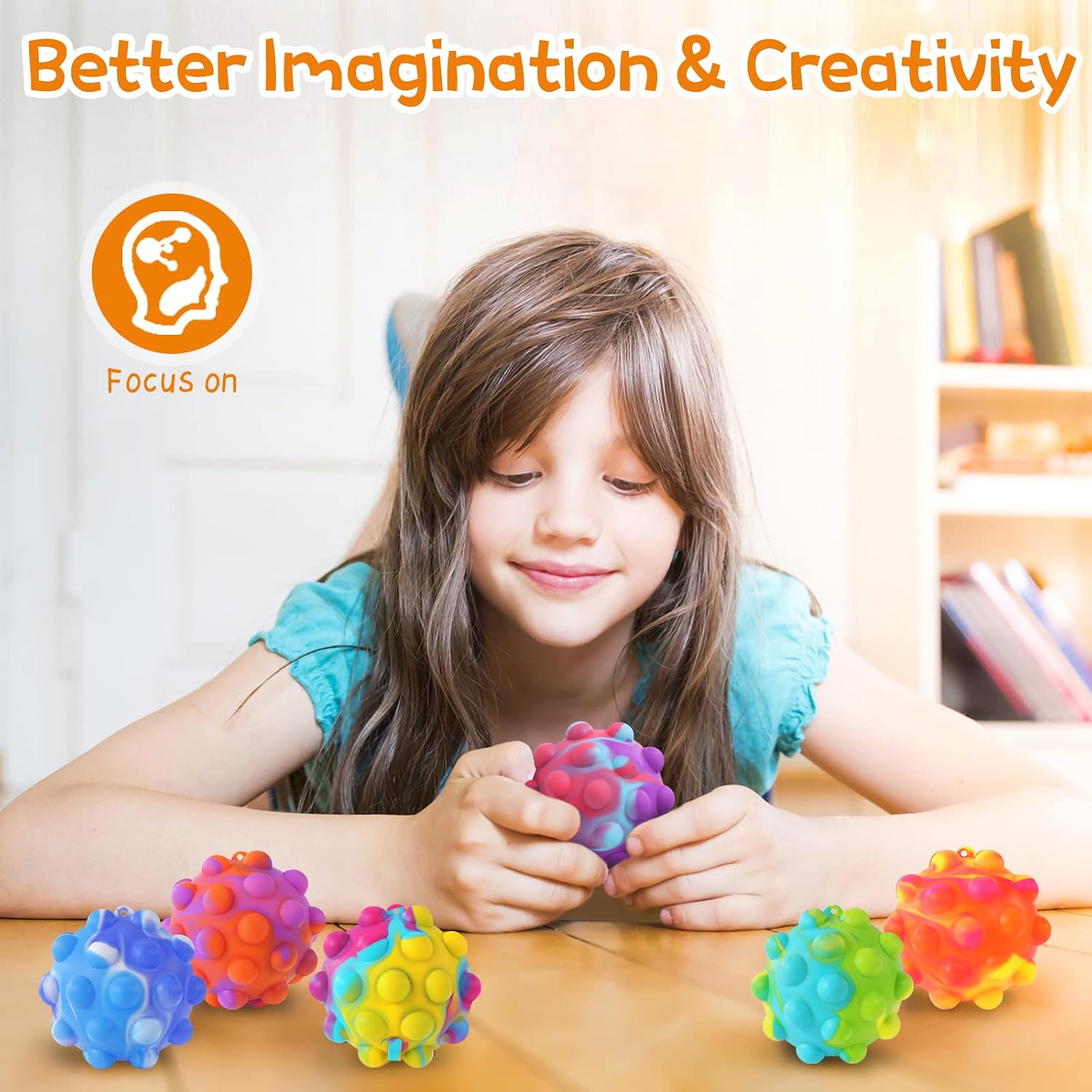 Thumbnail 5 de Genuvi Inflatable Pop Ball Fidget Toys, 16-Piece Silicone Set