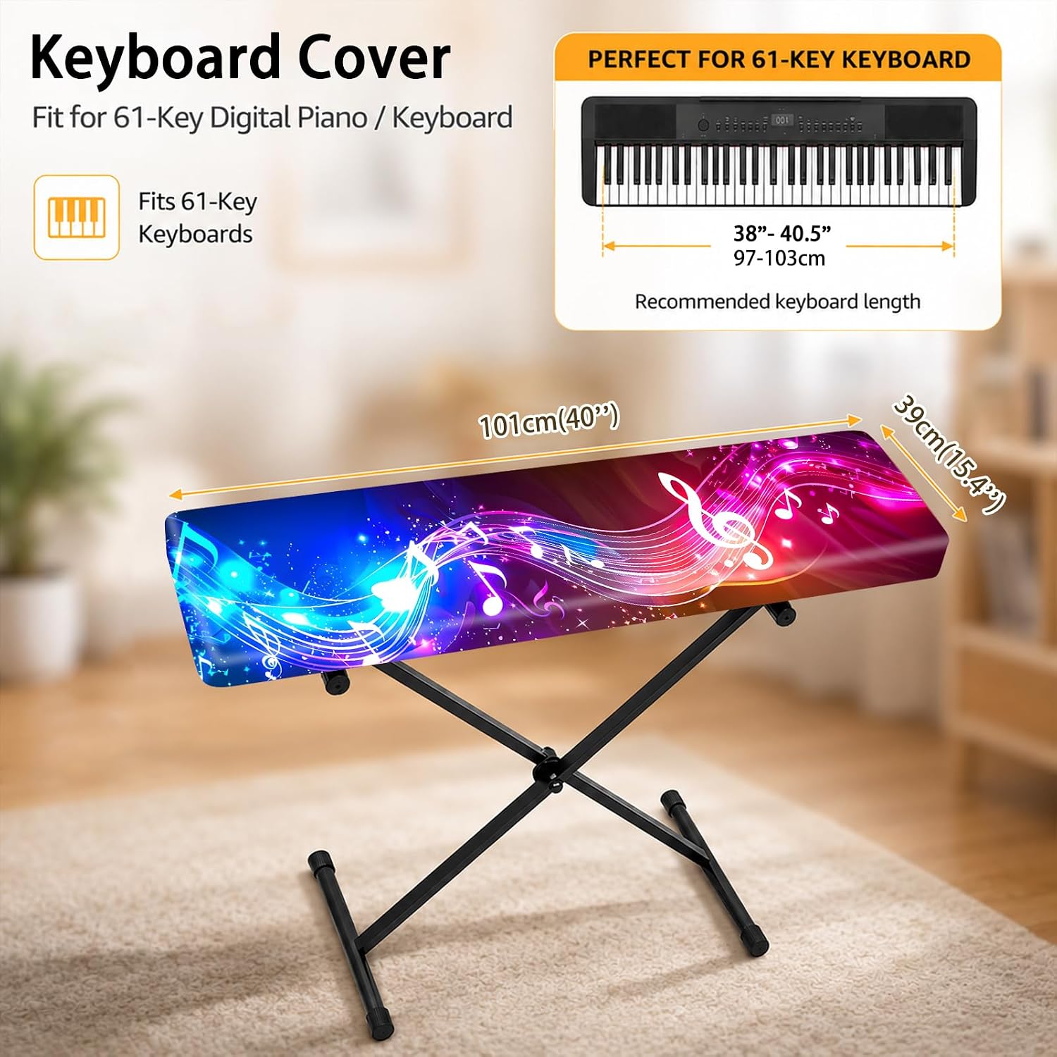 Thumbnail 2 de Nuxovilar WJL-GQZ-20251119-101-39 Keyboard Piano Cover, Elastic Milk Silk