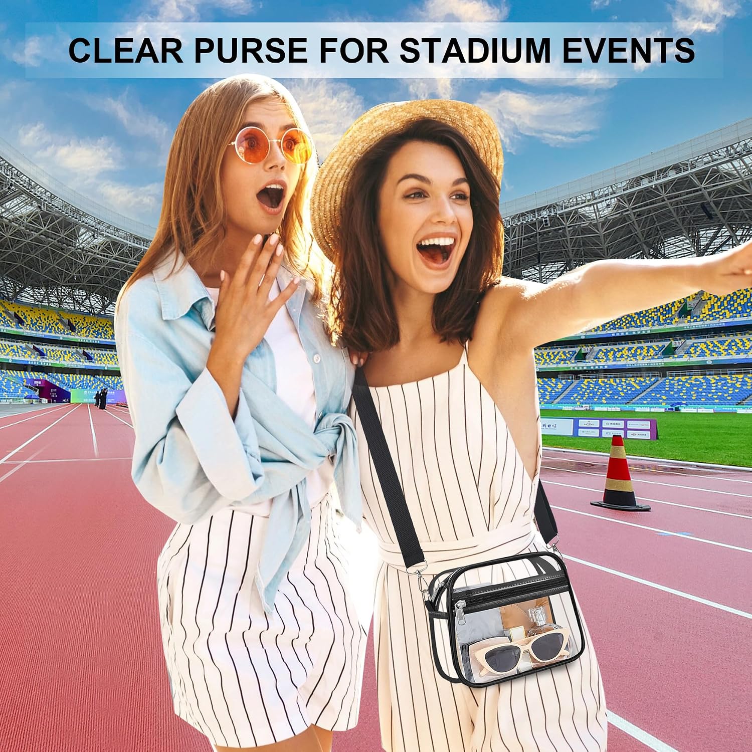 Thumbnail 1 de Clear Bag for Stadium Events - Stadium Approved Small Mini Clear Purse