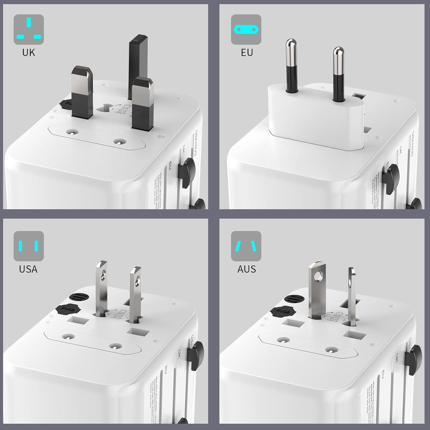 Thumbnail 1 de Diswoe Universal Travel Adapter: All-in-One World Plug with 2 USB A and 3 USB C Ports