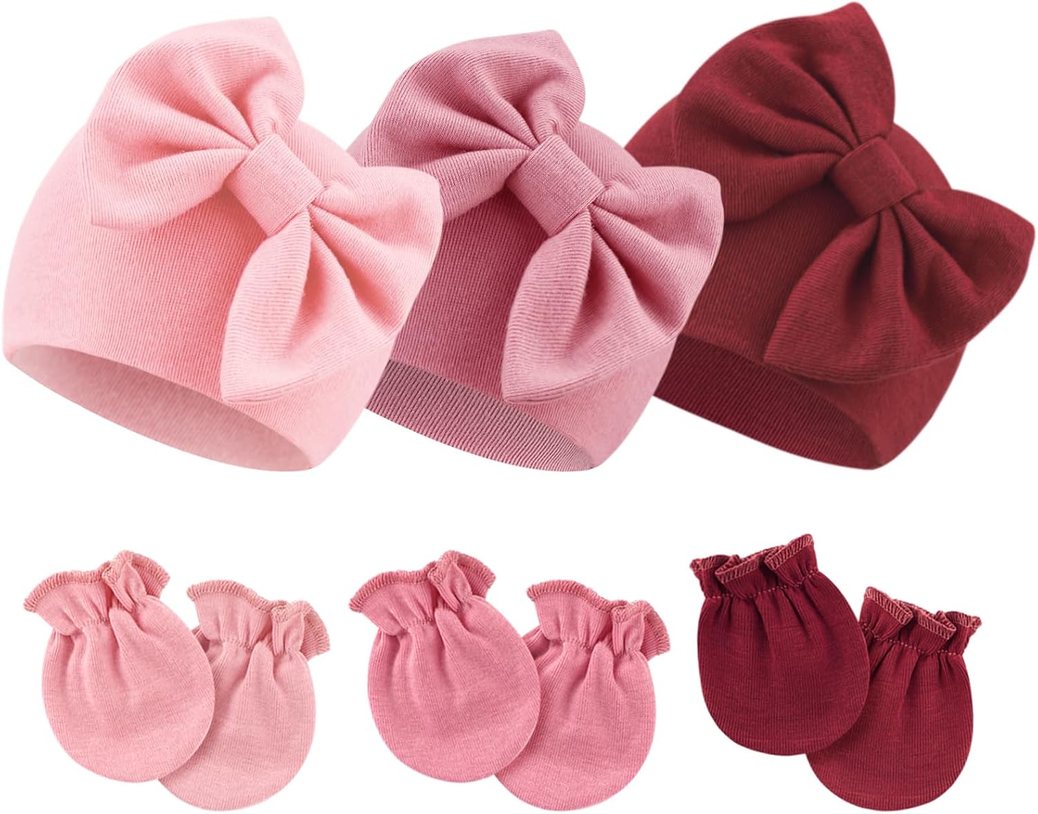 Detalle de DRESHOW Newborn Cotton Hat and Mittens 0–6 months