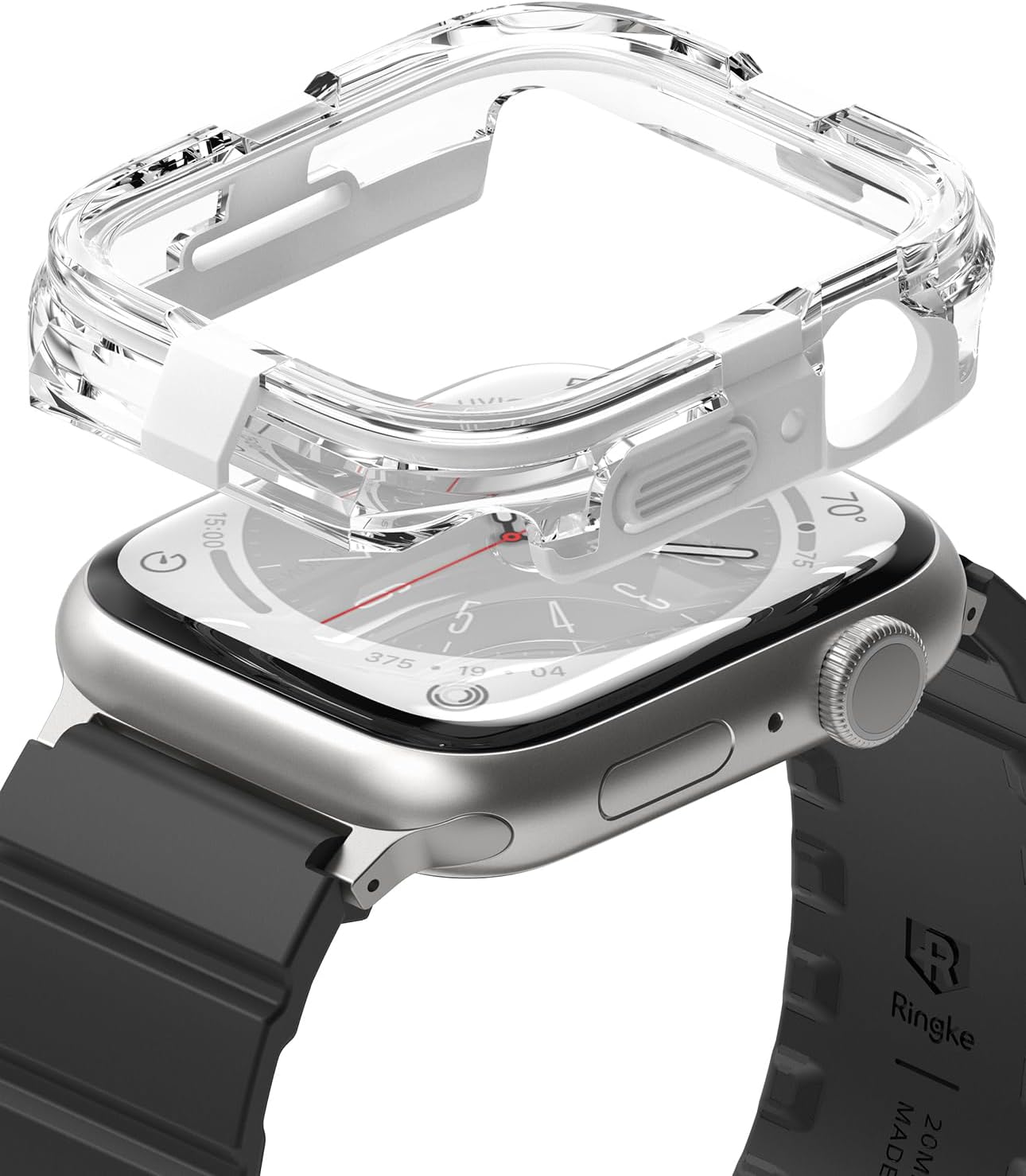 Thumbnail 6 de Ringke Fusion Bumper for Apple Watch Series 9/8/7, 44/45mm - Double-Layer Rugged Protective Frame (Black)