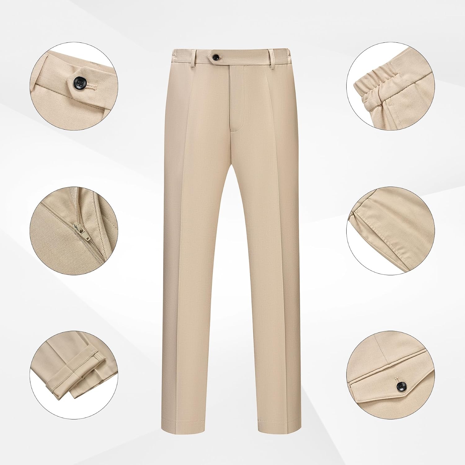 Thumbnail 5 de WULFUL Men's Slim-Fit Suit Set with One-Button Blazer and Flat-Front Pants