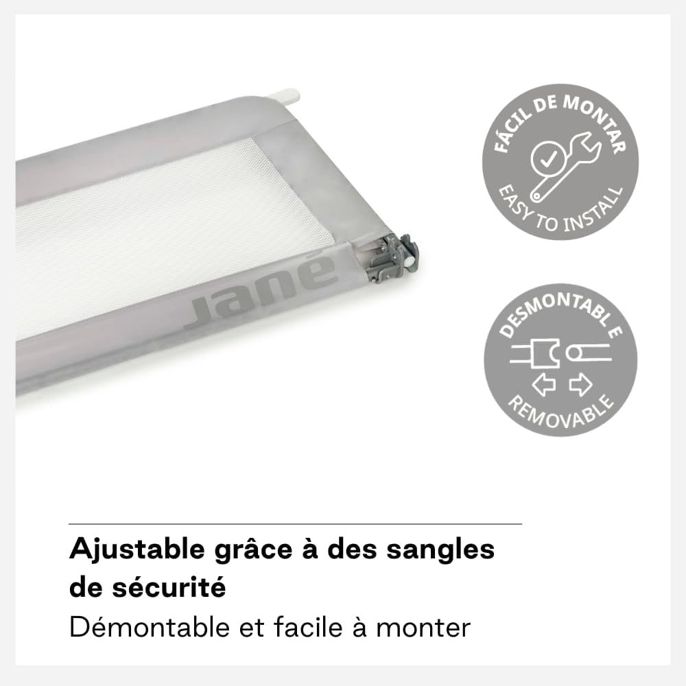 Thumbnail 5 de Jané Barrière de Lit Rabattable 140 cm Extra Haute – Maille Respirante et Sac de Transport
