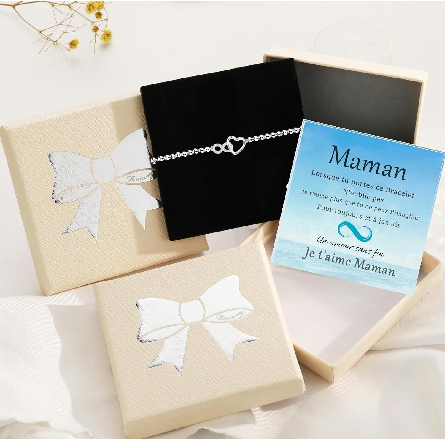 Thumbnail 6 de Bracelet femme Jbniuay argent 925 Infinity cœur « Mama » ajustable